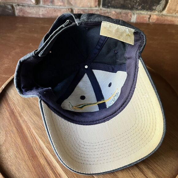 VINTAGE Thrashed Notre Dame Fighting Irish Hat Cap Strap Back Adult Blue - Picture 12 of 16